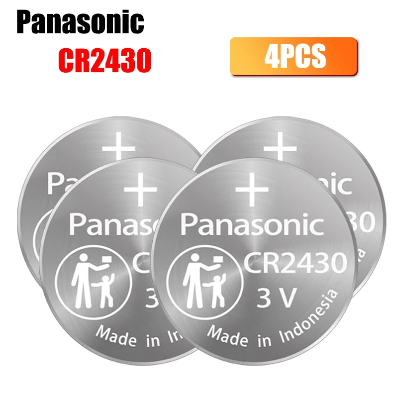 

4pcs Panasonic CR2430 Button Batteries DL2430 BR2430 KL2430 Cell Coin Lithium Battery 3V CR 2430 For Watch Electronic Toy Remote