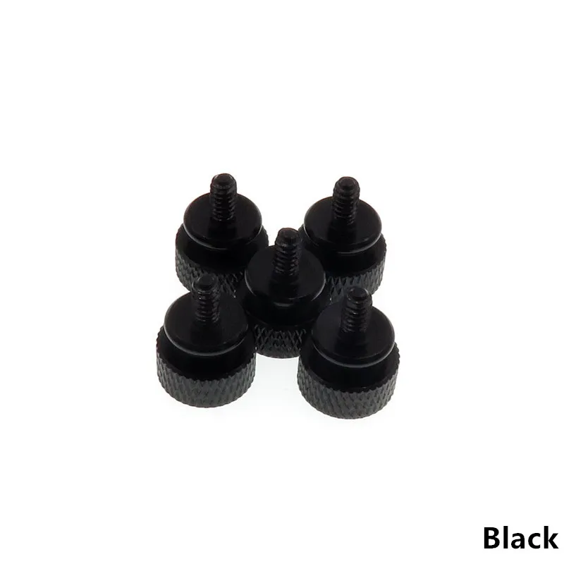 Black 5 шт 6#-32*6,5/12 Алюминиевый сплав чехол для компьютера боковая панель жесткий диск ручной винт накатки большого пальца винты цветной гвоздь - Цвет: Black