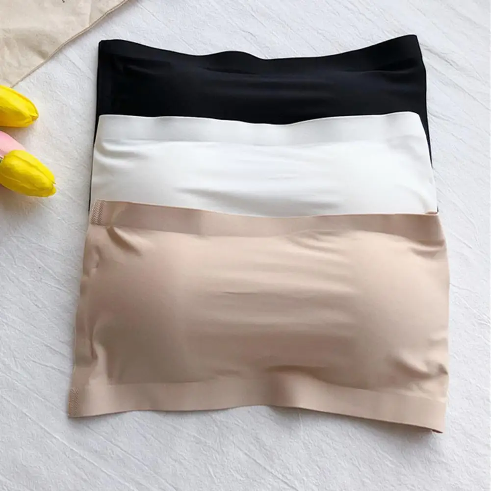 

60% Dropshipping!!Women bra seamless strapless tube top stretch tube top with padded invisible bra underwear