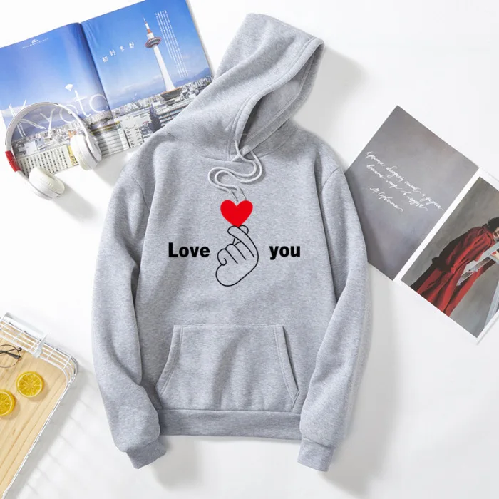 

Spring Autumn Sweatshirt Woman Long Sleeve Hoody Female Pullover Jumper Lover You Hoodies Woman