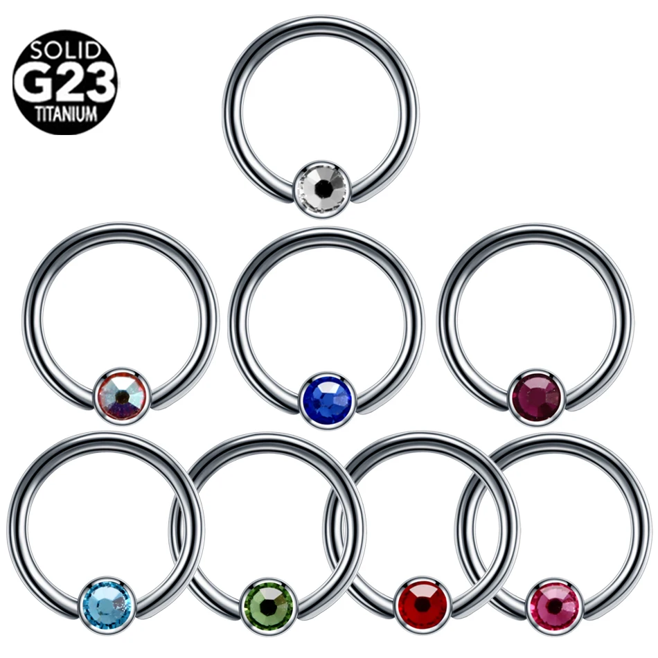 1 шт. 16 г титановое кольцо из бисера для ушей обруч носа 3 мм кристалл BCR хрящевая