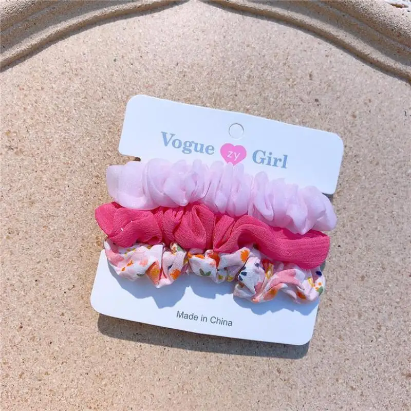Bandas el&aacute;sticas para el pelo con estampado Floral para ni&ntilde;a, accesorios para el cabello para ni&ntilde;a, herramientas de peinado para ni&ntilde;a, Anillo para el cabello, coletas, ropa para el cabello-3