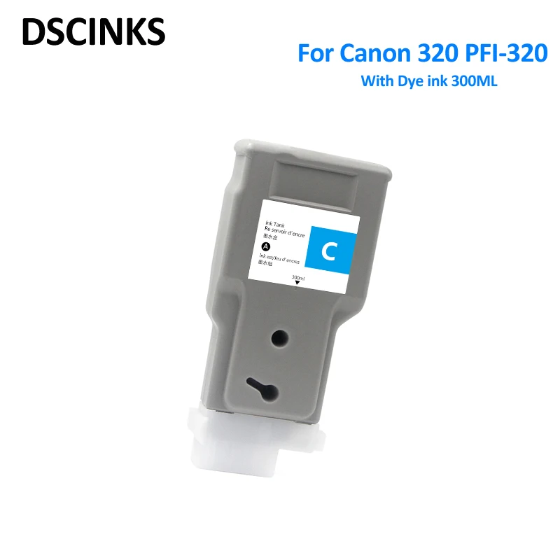 300ML PFI320 PFI-320 compatible Ink Cartridge for Canon TM200 TM205 TM300 TM305 200 205 300 305 printer with dye ink & Chip