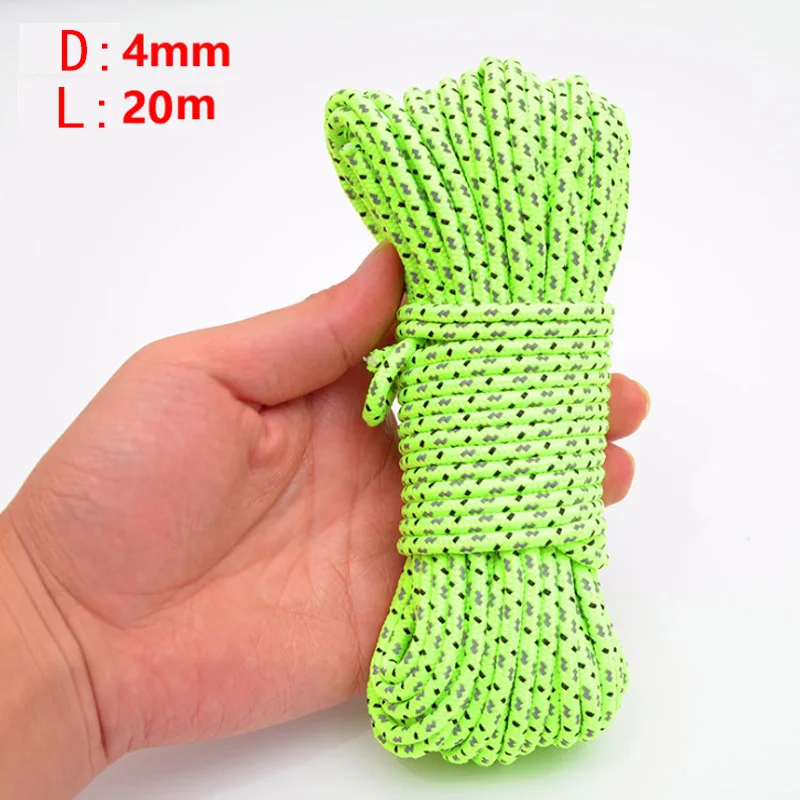 

10/20M Outdoor Camping Paracord Multifunctional Umbrella Rope Reflective Survival Rescue Tent Fixed Rope Camping Paracord Cord