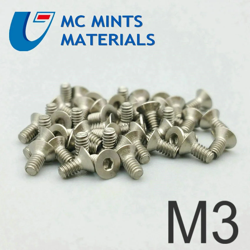 Титановый Болт M3 x6 25mm плоская головка шестигранная розетка оригинальный серый
