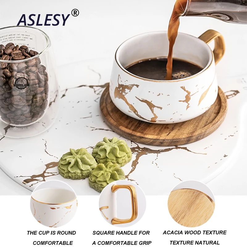 Креативная керамическая кружка с мраморной текстурой в скандинавском стиле