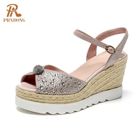 new women sandals wedges platform sandals summer fashion ladies high heels shoes crystal dress party casual female footwear 2021