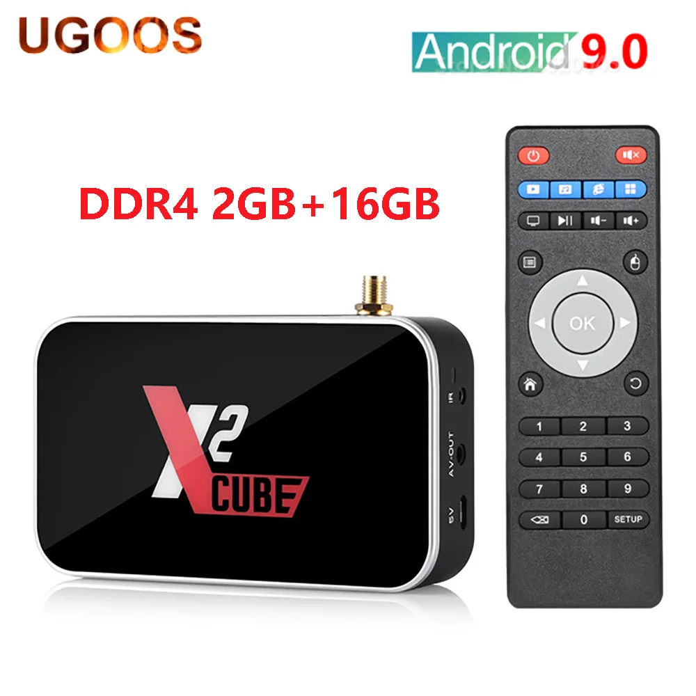 ТВ приставка UGOOS X2 CUBE Smart TV Box Amlogic S905X2 Android 9 0 RAM 2GB DDR4 16GB 2 4G 5G WiFi 1000M Bluetooth 4K HD