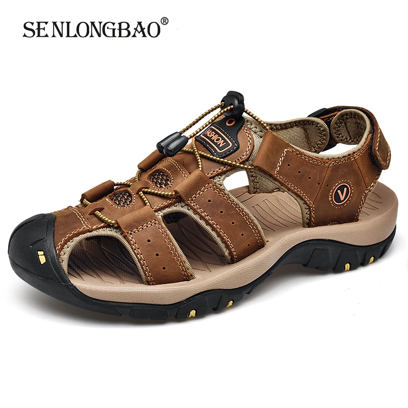 

Brand New Summer Men Shoes Genuine Leather Men Sandals Fashion Men Beach Sandals Men Outdoor Casual Sneakers Big Size 38-48