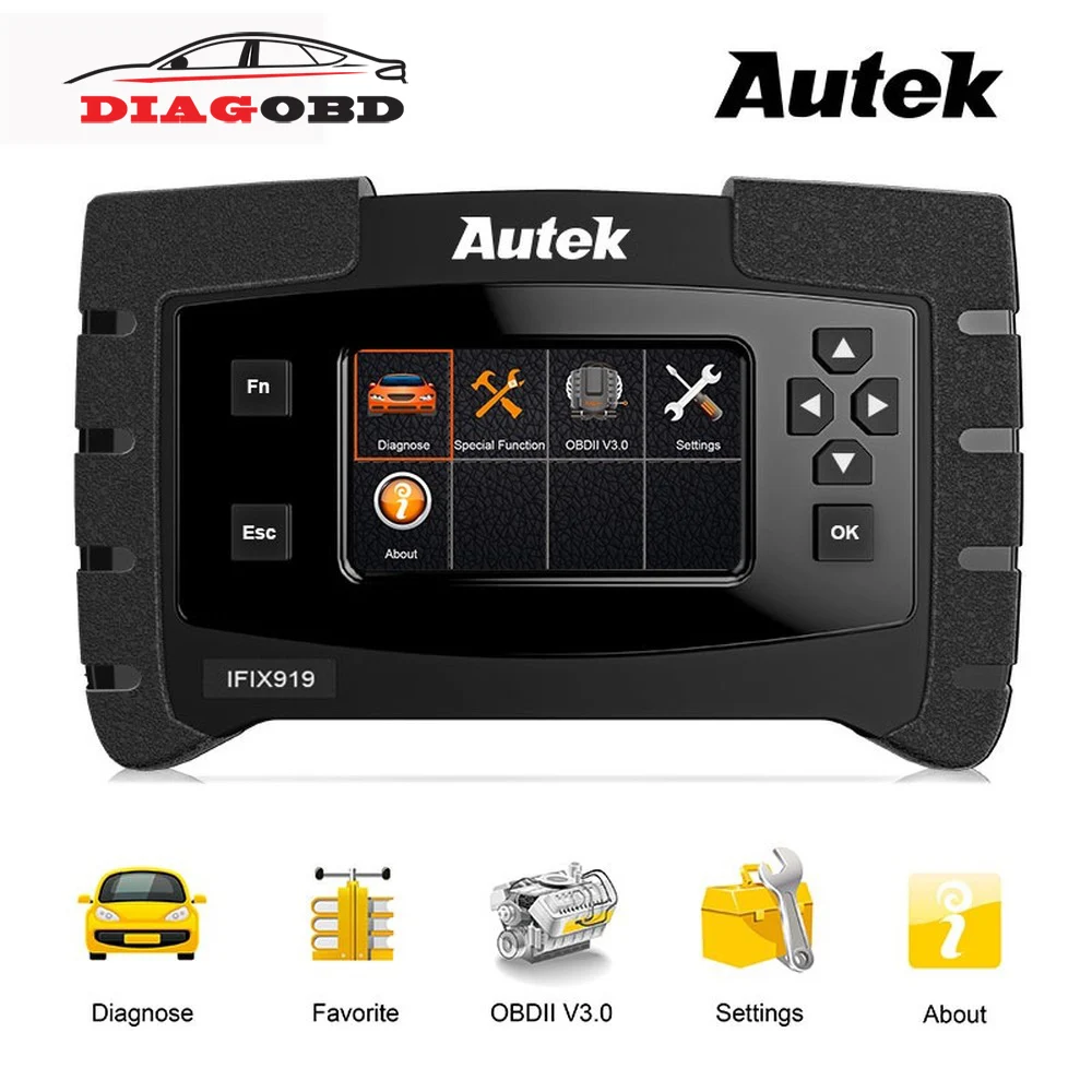 Autek IFIX 919 полная система OBD2 автоматический сканер ABS EPB сброс масла многоязычный
