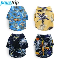 pawstrip summer dog clothes hawaiian summer pet shirt for dogs floral print beach puppy shirt dog coat puppy costume pet outfits