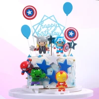 disney marvel superheroes toys birthday decoration hulk captain iron man thor cake mini figurine ornaments toys for kids gifts