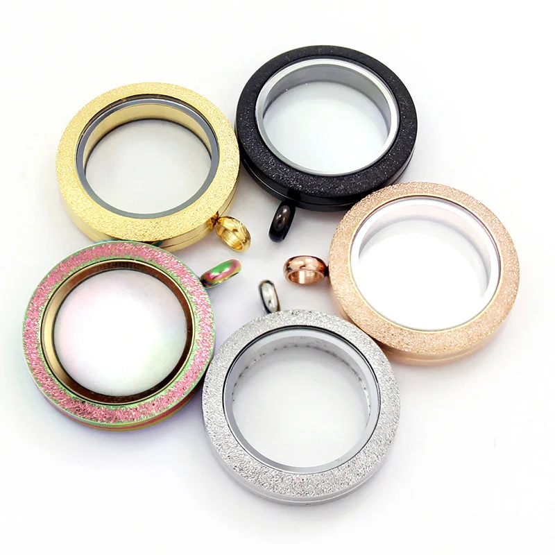 

20Pcs/Lot 25mm Memory Floating Photo Locket Glass Charms Stainless Steel Matte Charms For DIY Making Necklaces Weddings Jewelry