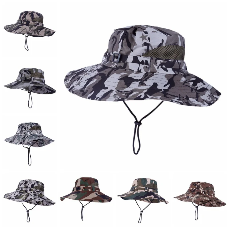 Камуфляжная шляпа в рыбацком стиле для мужчин и женщин сетчатая летняя кепка