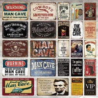 man cave rule metal tin sign vintage bar wall painting plaque man cave art poster metal painting home decor 20x30cm