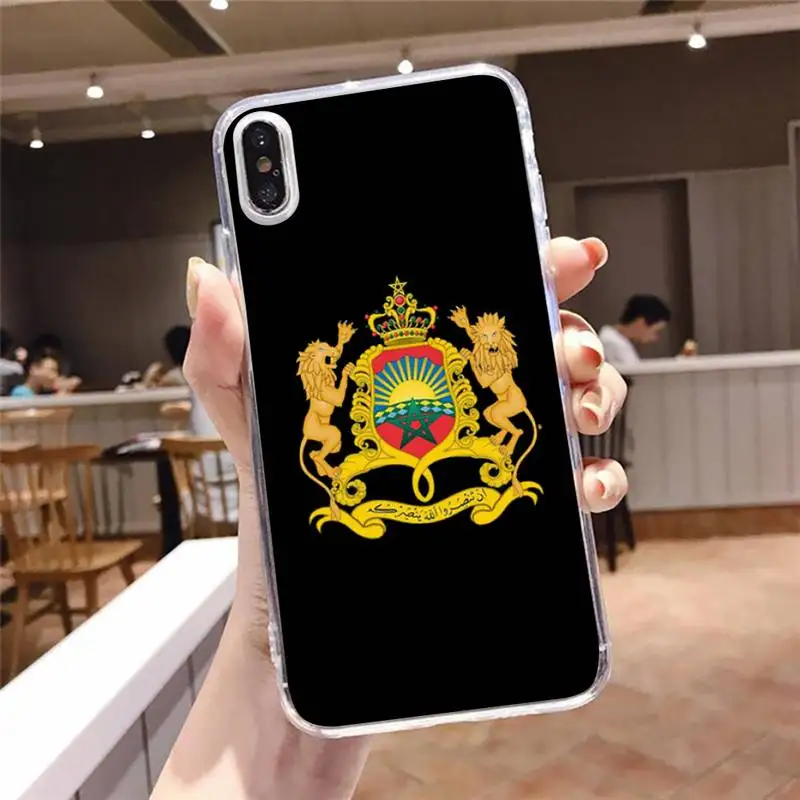 

Morocco Flag Coat Of Arms Symbol Phone Case Transparent soft For iphone 5 5s 5c se 6 6s 7 8 11 12 plus mini x xs xr pro max