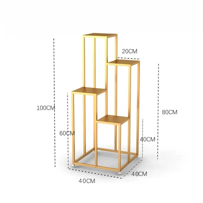 allironframe gold M Северное Кованое железо многослойная лестница цветок балкон Крытая Цветочная стойка напольная зеленая стебель Орхидея Цветочный Горшок стойка - Цвет: allironframe gold M