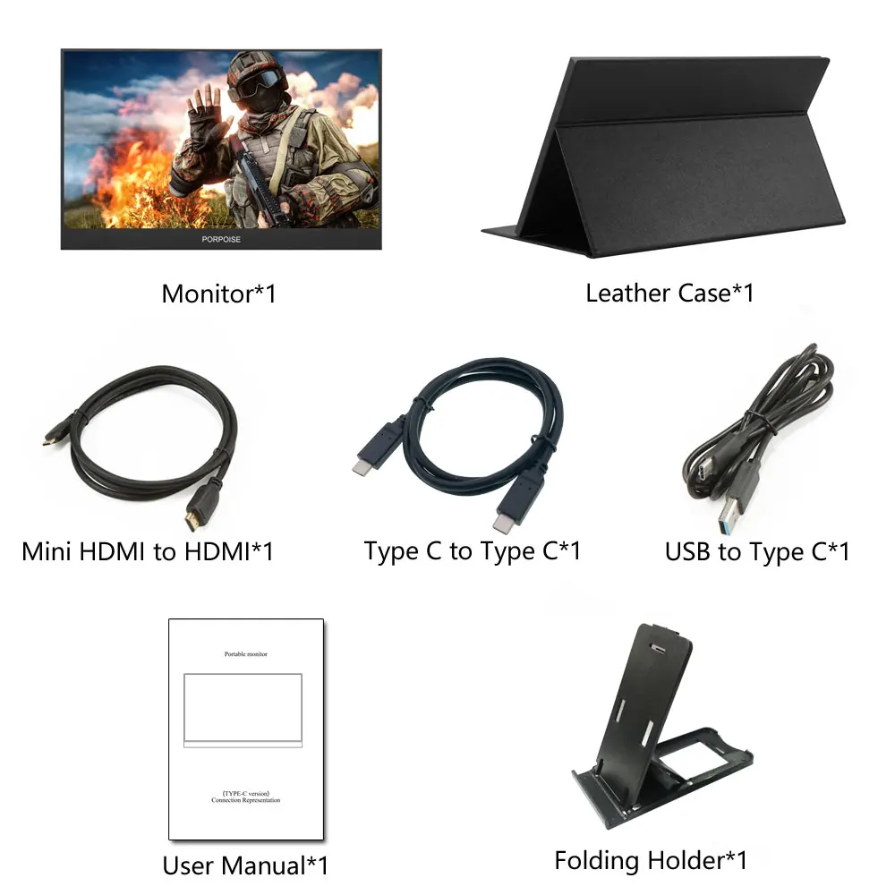 13 3 inch ultra thin portable screen monitor 1080p lcd ips type c hdmi compatible for laptop phone xbox switch gaming monitor free global shipping