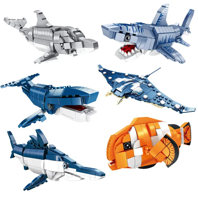 Конструктор детский морские звезды Мультяшные животные черепахи киты дельфины