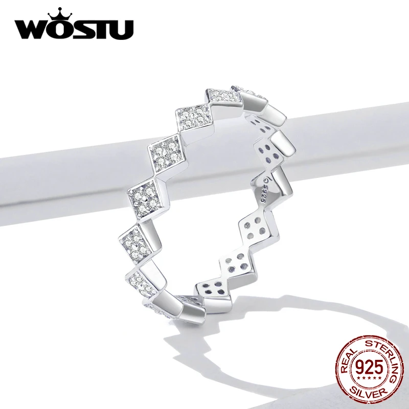 WOSTU 925 пробы Серебряный Длинный хвост мышь открытые Регулируемые кольца вечерние