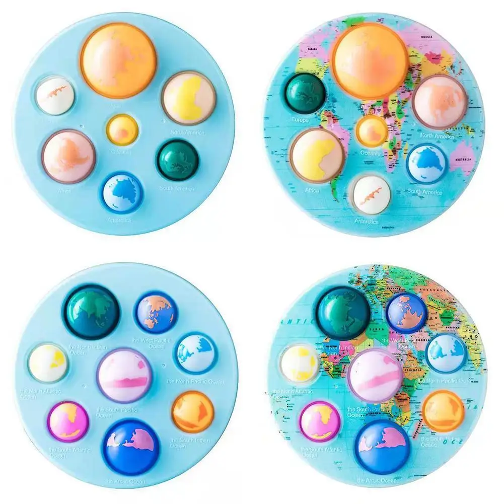 

Fidget Toy Pops It Planets Finger Squeeze Push Bubble Toys Silicone Kids Sensory Toys Adult Stress Relief Game Board