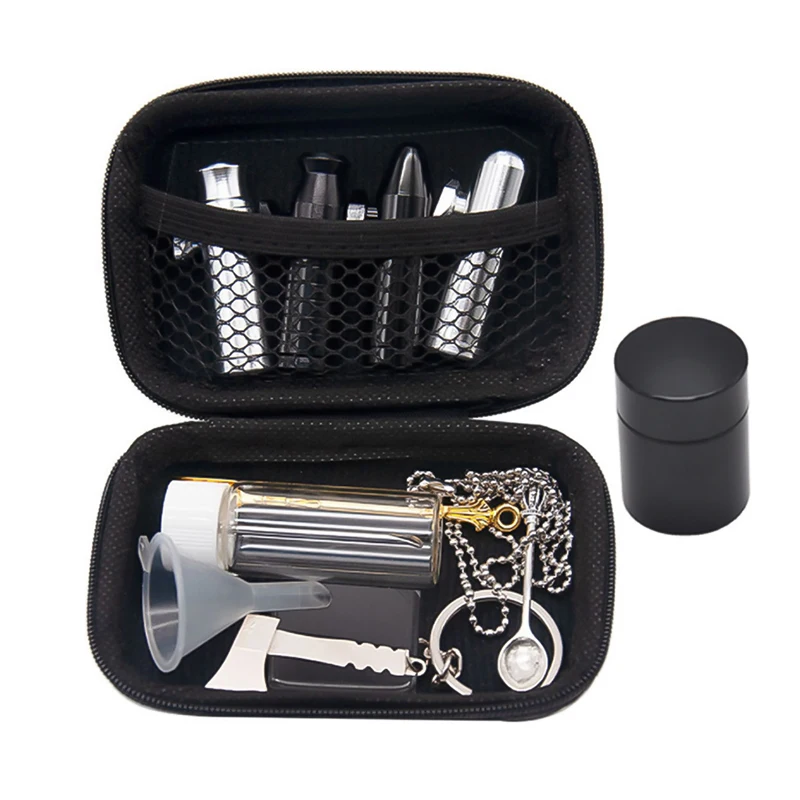 

Minifit Tobacco Pipe Complete Set Storage Jar With Metal Spoon Snuff Gifts For Men Kit Fumador Portable Red Blue Purple Black