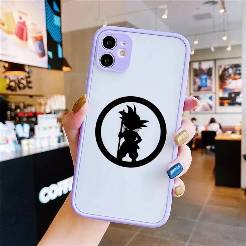 

Dragons Balls Z Super Son Goku DBZ Phone Case For iphone 12 11 Pro Max Mini XS 8 7 Plus X SE 2020 XR Light purple Matte Cover