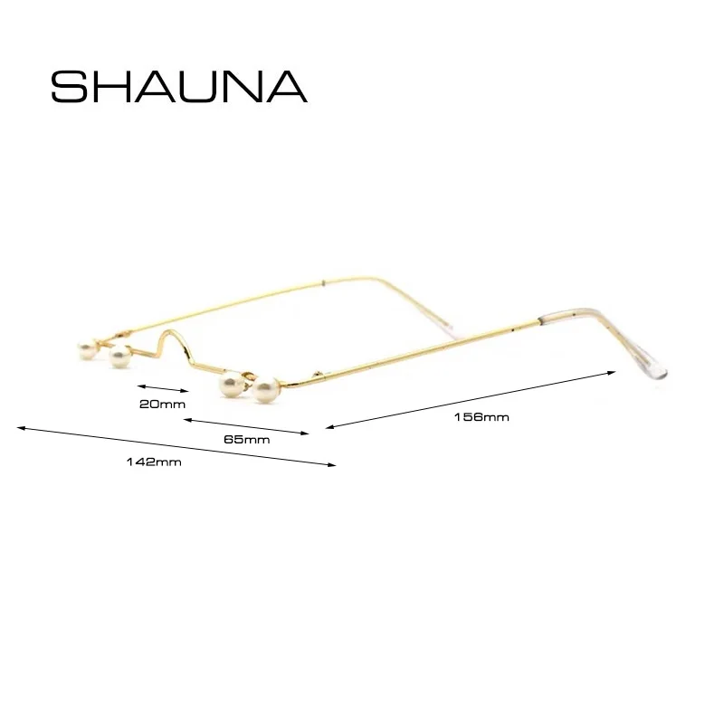 SHAUNA простой жемчужный кулон без линз декоративная оправа для очков
