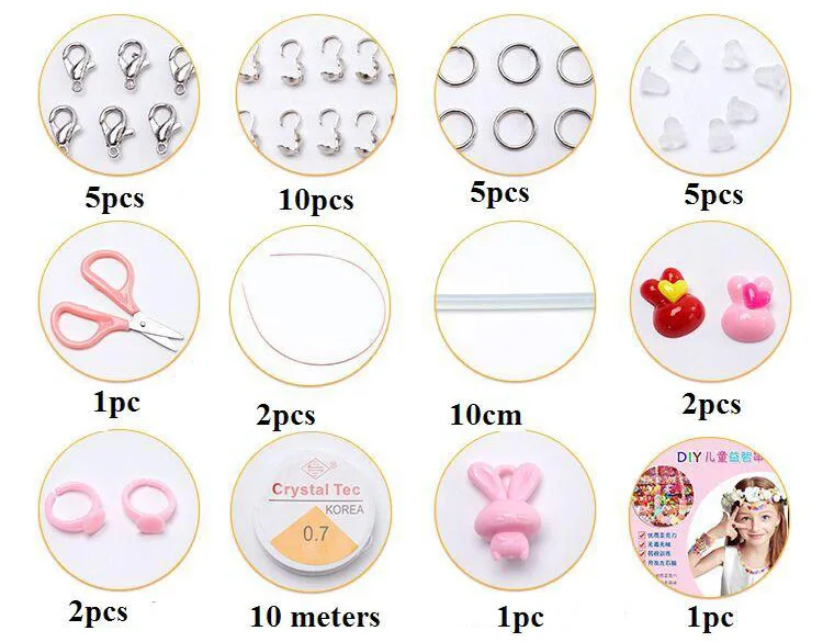 

Girls Jewelry Making Beaded toys Creative DIY Acrylic Beads Kit Accessories for Bracelets Handmade Educational Toy Birthday Gift