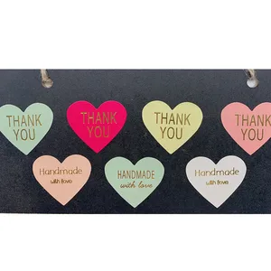 100 шт.лот наклейка с бронзовым уплотнением и надписью Thank You Heart для творчества, многофункциональная упаковка, ярлык, клейкие наклейки