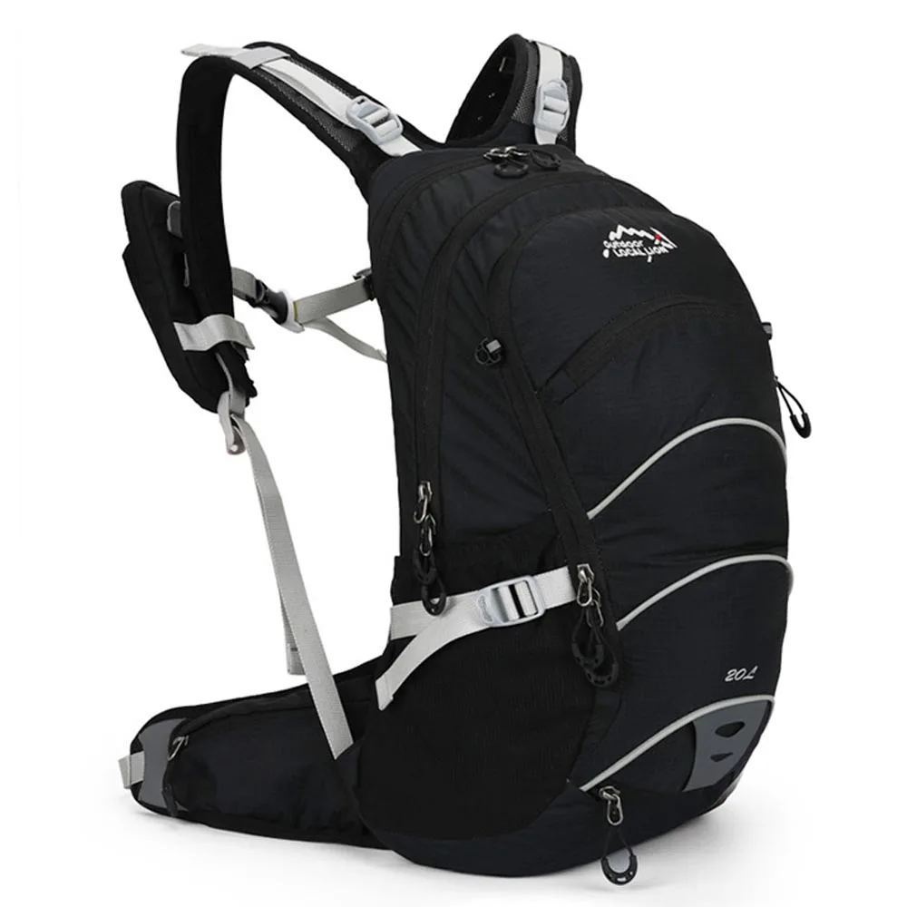 Черный 20л эргономичный водонепроницаемый велосипедный рюкзак, вентилируемый, для велоспорта, скалолазания, путешествий, бега, портативный рюкзак, для спорта на открытом воздухе, сумки для воды - Цвет: Черный