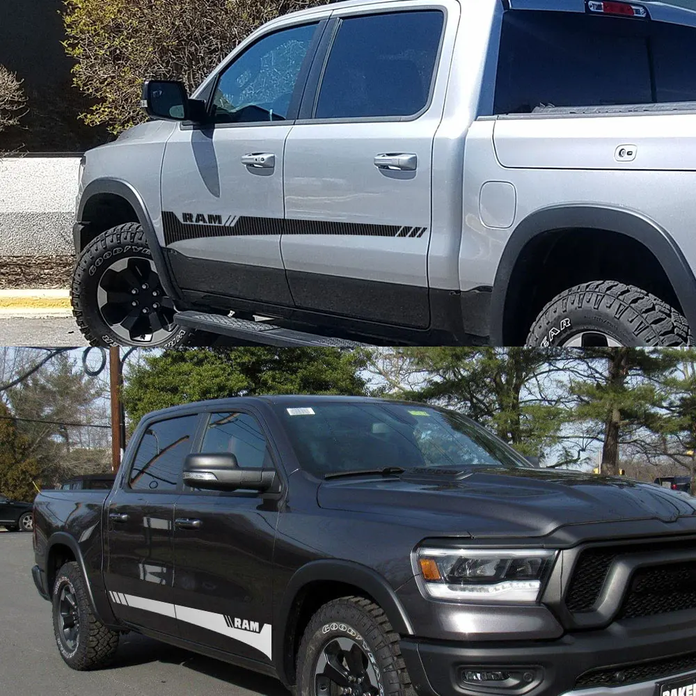 Наклейки на дверь и боковую юбку пикапа для Dodge RAM 1500 2500 Rebel Truck графическая