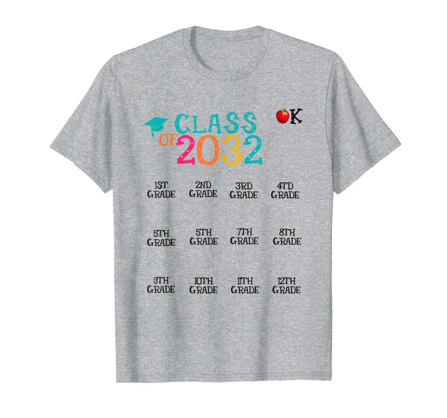 

K -12th grade hand prints space Graduation Class of 2032 Tee