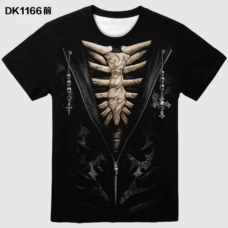 Летняя 3D печать модная мужская и женская одежда для Хэллоуина страшная Мужская