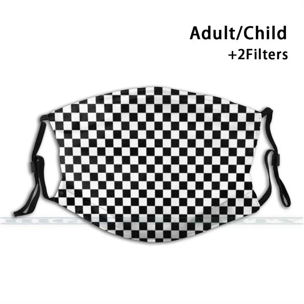 

Многоразовая маска для рта с 3d принтом шашки, моющаяся маска для лица с фильтром против пыли, клетчатая маска для лица в шахматную клетку