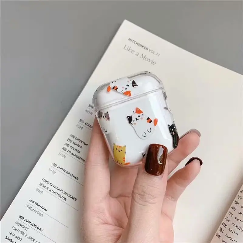 7 PC Чехол для наушников для Airpods, чехол, роскошный, скраб, Дамбо, цветок, любовь, Жесткий Чехол для наушников, защитный чехол, аксессуары для Apple Airpods - Цвет: 7 PC