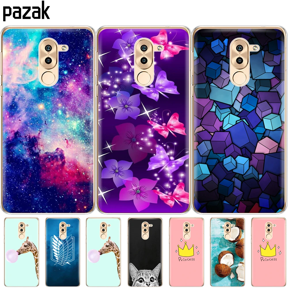 Силиконовый чехол для huawei honor 6X phpne, мягкий чехол-накладка из ТПУ, 360 полноразмерный ударопрочный прозрачный чехол с принтом облаков и неба