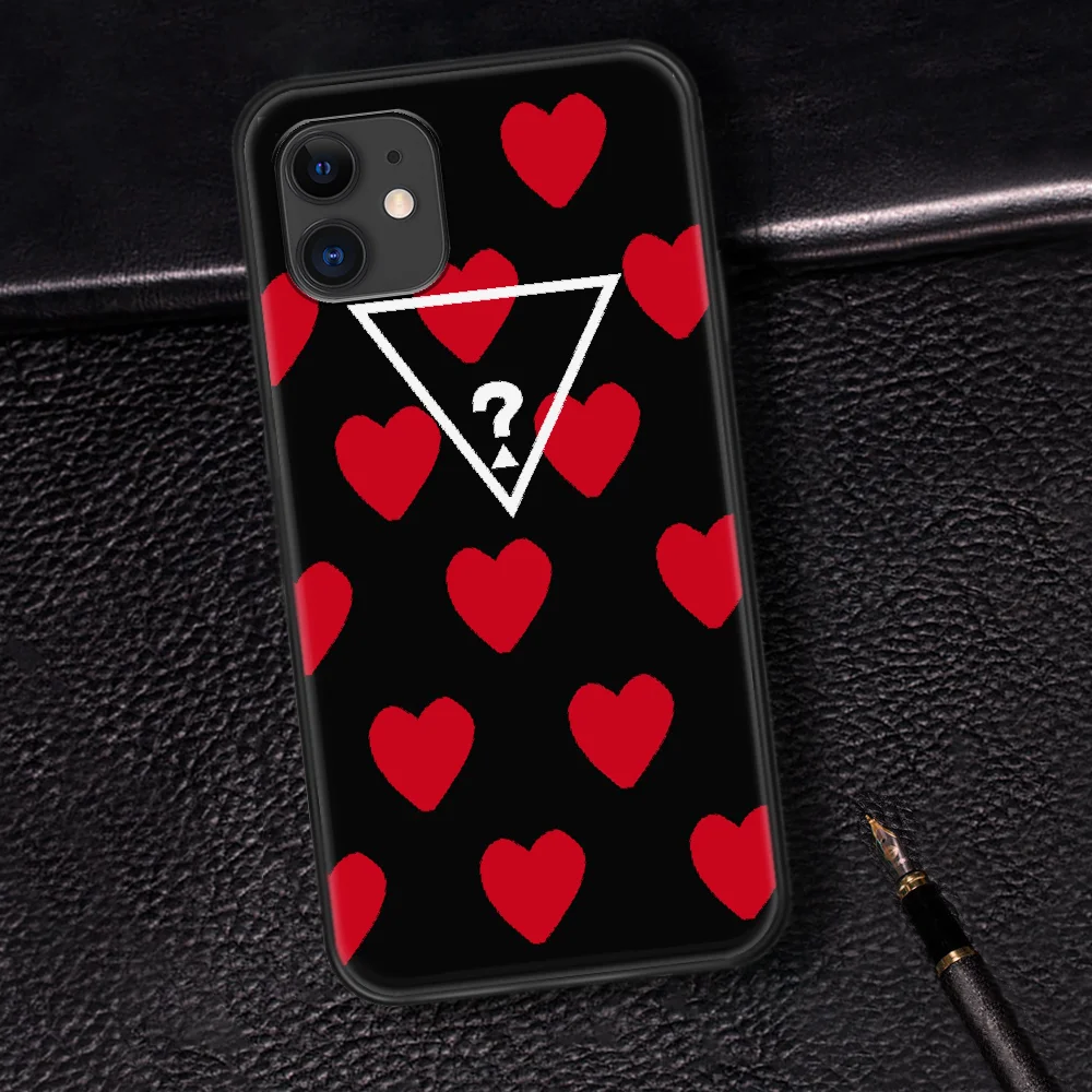 

GUESS Brand Phone Case For Iphone 5 5S SE 2020 6 6S 7 8 Plus 11 12 Mini X XS XR Pro Max black Etui Soft Bumper 3D Hoesjes