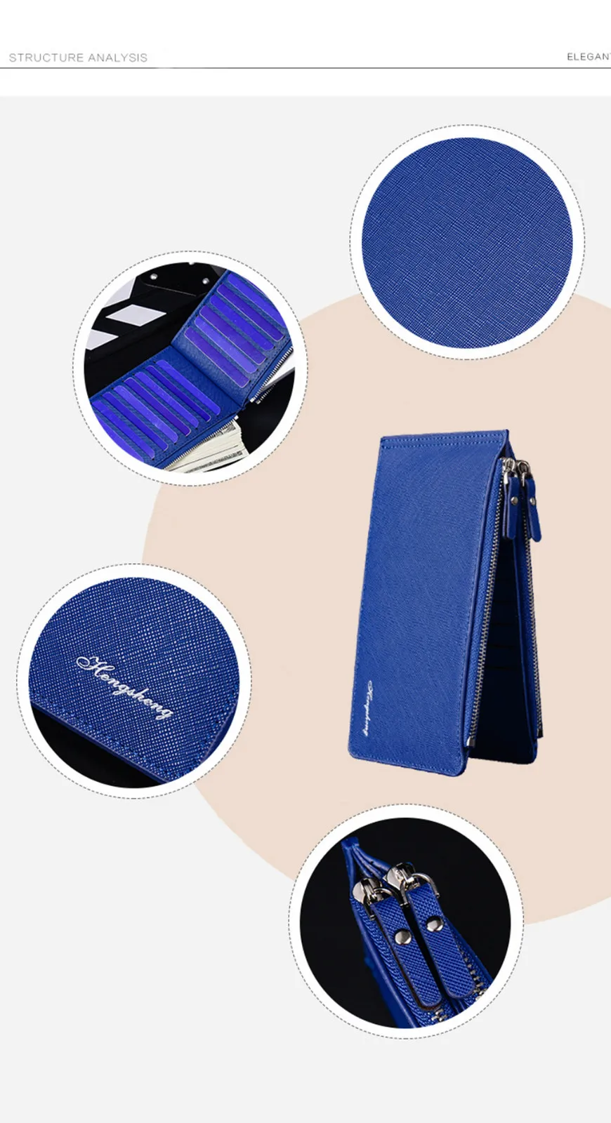 Aelicy мужской длинный карман бумажник на молнии Держатель для карт двойной клатч