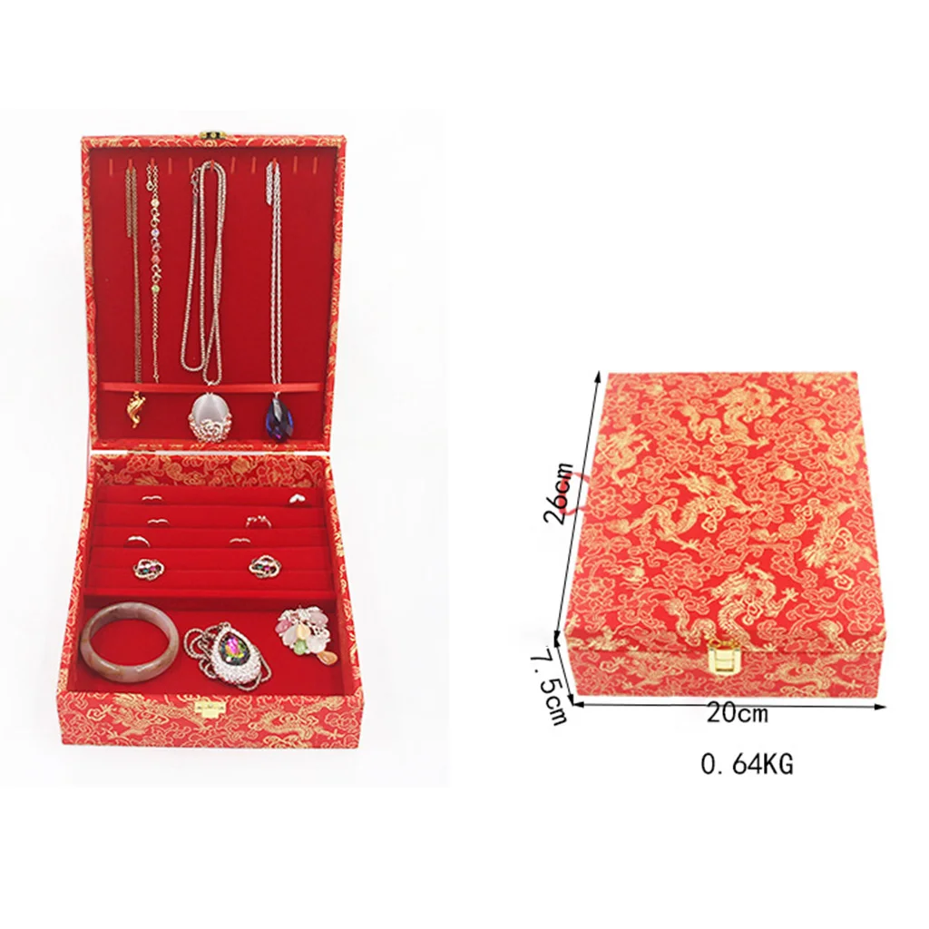 

Velvet Wedding Jewelry Set Display Box Portable Necklace Bracelet Storage Tray