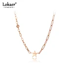 Цепочка-чокер Женская Lokaer, из нержавеющей стали, с фианитами, звезда розового золота