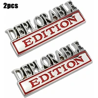 8x3cm car sticker 3d sticker decal chrome red deplorable edition badge metal emblem front hood grill