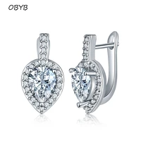 high quality plating silver hoop earrings crystal hugging earrings for women fashion dangler ear accessories female jewelry gift