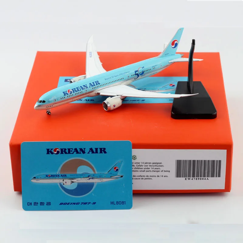 1: scala 400 50 ° anniversario coreano tra le vie aeree B787-9 modello di linea aerea con aerei in lega di Base per Souvenir da collezione mostra giocattolo regalo