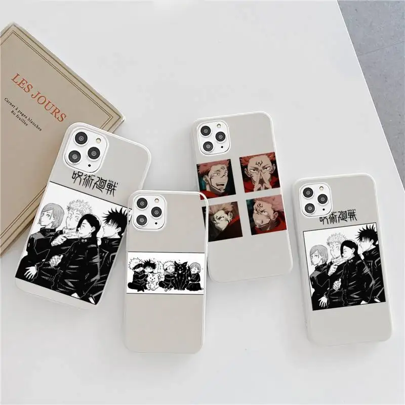 

Jujutsu Kaisen soft Phone Case Candy Color for iPhone 6 6S 7 8 11 12 XS X SE 2020 XR mini pro Plus MAX mobile iphone 11 bags