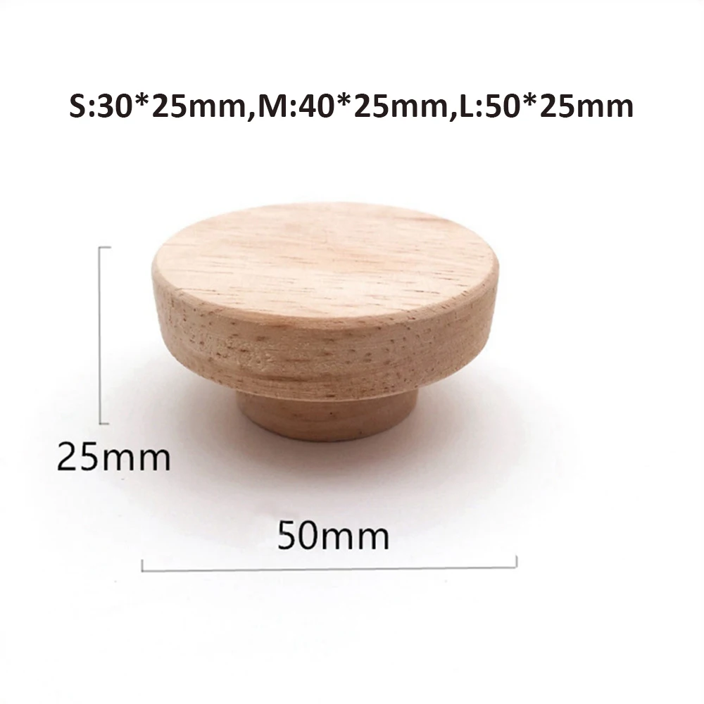 

4/8/12pcs Wood Round Pull Knobs Natural Wooden Cabinet Drawer Wardrobe Knobs For Cabinet Drawer Handle Furniture Hardware