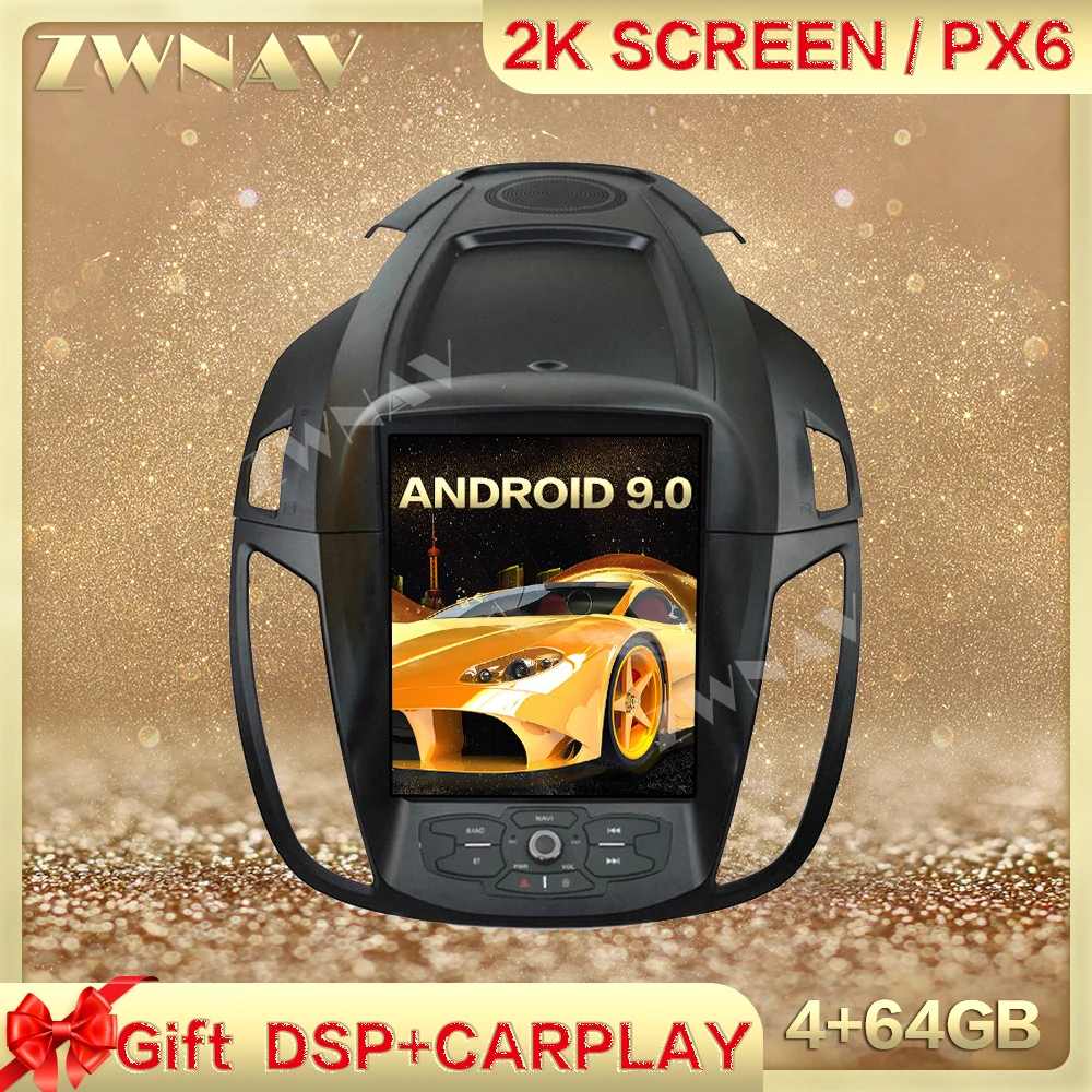 preço Dsp Carplay Tesla Tela 4 + 64gb Android 9.0 Reprodutor De Multimídia De Carro Para Ford Kuga 2013 2014 2015-2017 Rádio Unidade De Cabeça Estéreo Automático