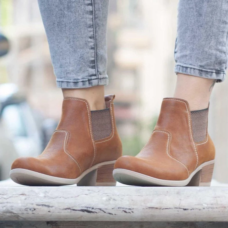 Женские ботильоны коллекция 2019 года сезон осень женская повседневная обувь на