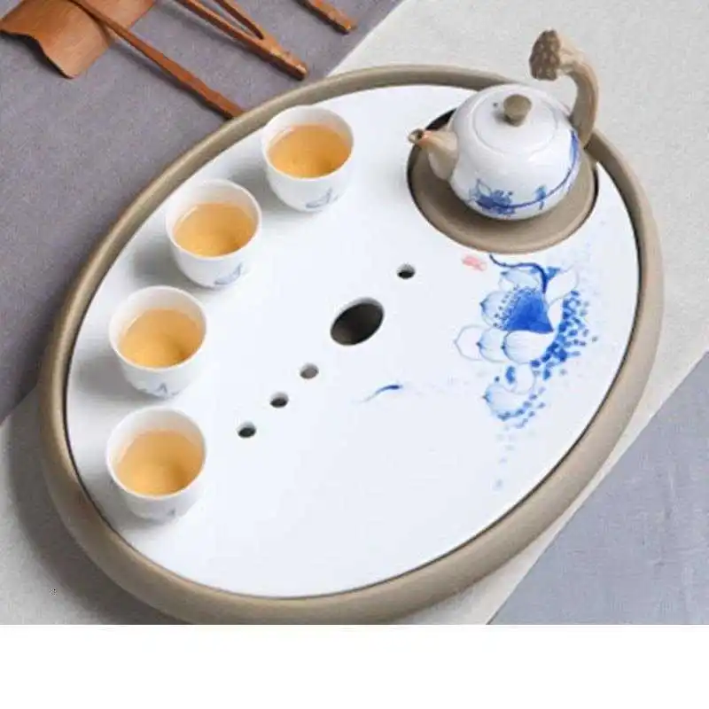 Juego De Te Chino Dienblad Puer Table Bandeja Para Servir Vassoio Da Portata Chinese Gongfu Holder Serving Tea Tray | Дом и сад