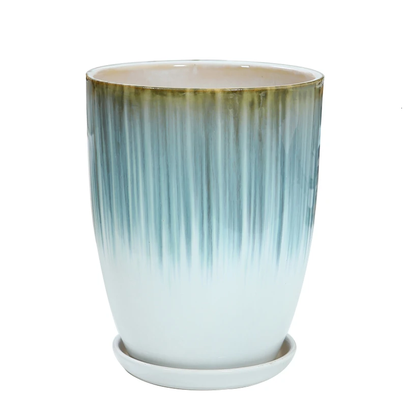 Цветочный горшок керамика большая простота оригинальный белый высокий абзац